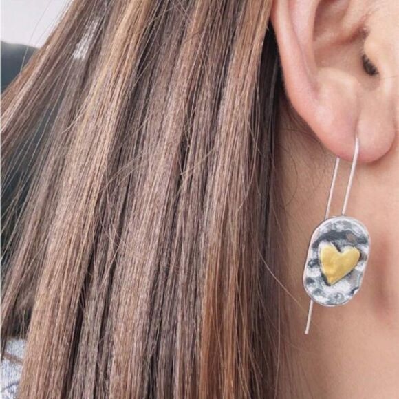 Boho Heart Earrings A1302 - Picture 2 of 3